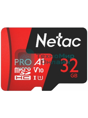 Флеш карта MicroSD card Netac P500 Extreme Pro 32Gb, retail version w/SD adapter