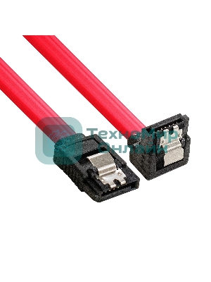 Кабель SATA ExeGate EX-CC-SATADATA90-0.5L (7pin/7pin, угловой разъем, металлические защелки, 0,5м)