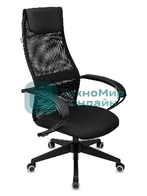Кресло Бюрократ CH-607 TW-01 черный, сетка, подголовник