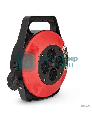 Удлинитель на катушке ExeGate EX286337RUS Master ECS-1-1.5B (4 евророзетки с заземлением, 10 м, защита от детей, защита от перегрузки, 3х1,5 мм2, 15А/3.3 кВт)