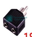 Разетвитель RCA (тюльпан) папа на 2 miniJack мама 1 канал