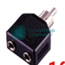 Разетвитель RCA (тюльпан) папа на 2 miniJack мама 1 канал