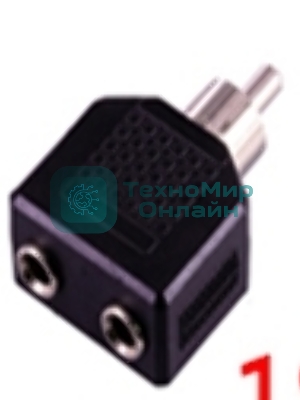 Разетвитель RCA (тюльпан) папа на 2 miniJack мама 1 канал