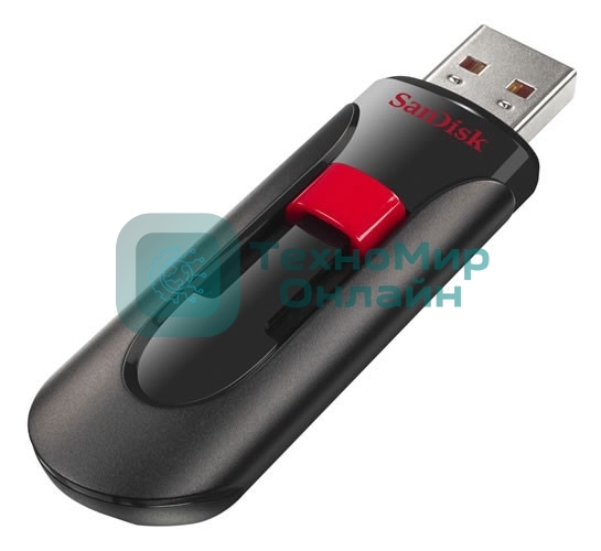 Флешка USB Sandisk CZ60 Cruzer Glide (SDCZ60-032G-B35), 32Gb, USB 2.0, R/W 30/8, черный/красный