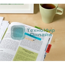 Закладки самоклеящиеся, разделители пластиковые Stick`n 21607 25x38мм, 4 цвета в упаковке, 20 листов, с цветным краем, европодвес