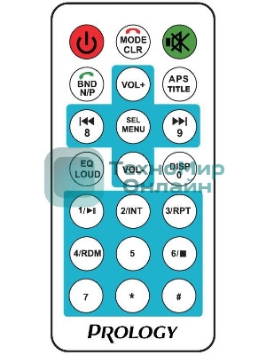 Автомагнитола Prology CMX-165, 1 DIN, Bluetooth, USB Type-A, AUX, пульт ДУ