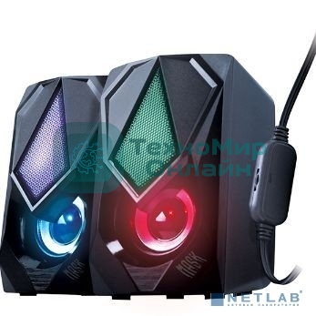 Акустическая система 2.0 Qumo Mask AS004, 10 ВТ, объемное звучание, RGb подсветка