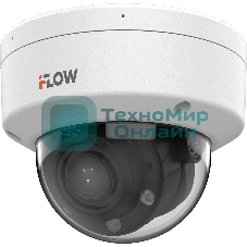 Уличная купольная IP-камера 2Мп с гибридной Smart-подсветкой и встроенным микрофоном, 1/2.9 CMOS, 1920х1080@25к/с, мот вариообъектив 2.8-12мм, угол 102.4-31.2, мех ИК-фильтр, 0.005Лк@F1.6, H.265/H.265+/H.264/H.264+/MJPEG HLC, коридорный режим, DWDR, 3D DNR, BLC, ИК и LED 30м, слот microSD до 512Гб, встроенный микрофон, TVS, IP67 IK08, -40...+60C, DC12В/PoE, 129Вт
