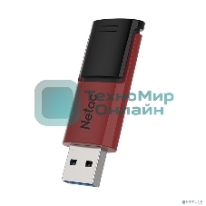 Флешка USB Netac U182 (NT03U182N-064G-32RE), 64Gb, USB 3.0, R/W 70/30, красный/черный