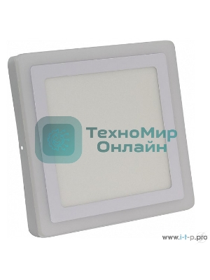 Светильник Smartbuy SBLSq1-DLB-18-3K-B Накладной (LED) светильник Квадрат с синей подсветкой DLB 18w/3000K+B/IP20