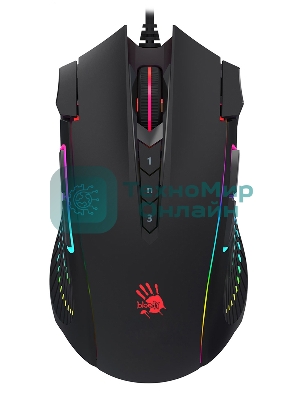 Мышь проводная A4Tech Bloody J90s черный, 8000 dpi, USB, кнопки - 12