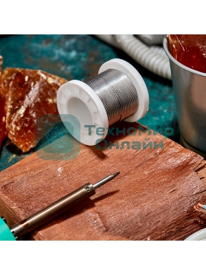 Припой с канифолью Rexant ПОС-61, 100г, Ø1мм, (олово 61%, свинец 39%), катушка