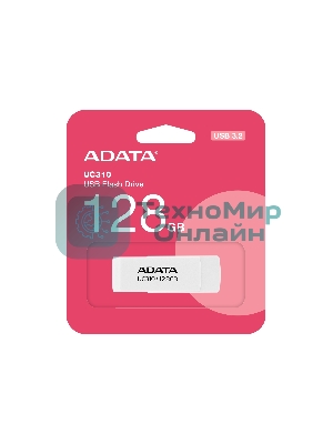 Флешка USB ADATA UC310 (UC310-128G-RWH), 128Gb, USB 3.2 Gen1, R/W 100/30, белый