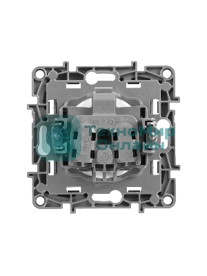 Розетка 2К на винтах, защ. шт., алюминий ETIKA 
