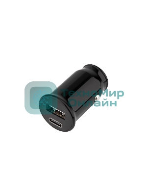 Автозарядка в прикуриватель Rexant АЗУ USB-A+USB-C, 2.4 A черный
