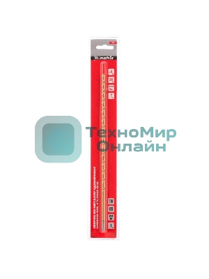 Сверло спиральное по металлу Matrix 6 x 300мм, HSS, нитридтитановое покрытие