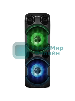 Колонка АС SVEN PS-750, черный (80 Вт, TWS, Bluetooth, FM, USB, microSD, LED-дисплей, 2х4400мА*ч)