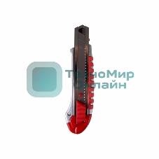 Нож с сегментированным лезвием Rexant 25 мм, металлический обрезиненный корпус, с дополнительным замком на лезвии