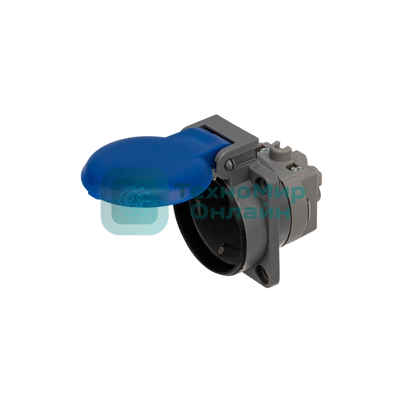 Розетка Rexant влагозащищенная с крышкой, с/з, скрытая установка,16 А, IP54 каучук