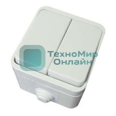 Выключатель 2-кл. ОП Клио 10А IP44 белый Universal К2223