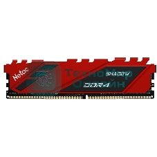 Оперативная память NETAC Shadow, DDR4, 8GB (1x8GB), 3200MHz, CL16, DIMM, с радиаторами, красный