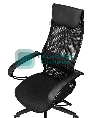 Кресло Бюрократ CH-607 TW-01 черный, сетка, подголовник
