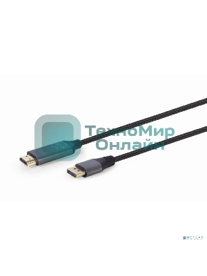 Кабель DisplayPort->HDMI Cablexpert CC-DP-HDMI-4K-6, 4K, 1.8м, 20M/19M, черный, экран, пакет