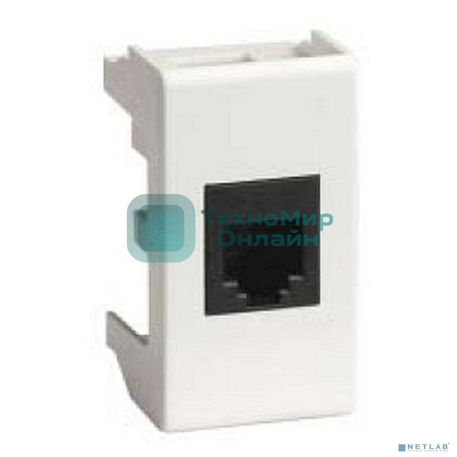 Компьютерная розетка Viva RJ-45 кат.5Е, неэкранированная (8P8C, Hyperline, Dual IDC), белая, 1 модуль