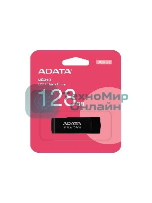 Флешка USB ADATA UC310 (UC310-128G-RBK), 128Gb, USB 3.2 Gen 1, R/W 100/30, черный