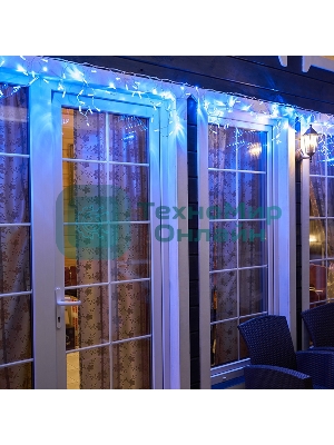 Гирлянда Neon-night Айсикл (бахрома) светодиодный, 4,8 х 0,6 м, белый провод, 230 В, диоды синие, 176 LED