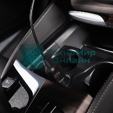 Автозарядка с индикатором Rexant (разъем 2.5х5.5) (АЗУ) шнур спираль 1.5 м