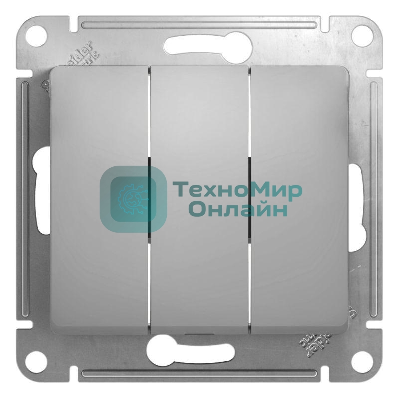 Механизм выключателя 3-кл. СП Glossa 10А IP20 10AX алюм. SchE GSL000331