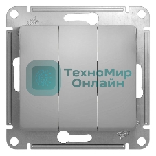 Механизм выключателя 3-кл. СП Glossa 10А IP20 10AX алюм. SchE GSL000331