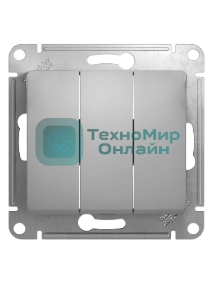 Механизм выключателя 3-кл. СП Glossa 10А IP20 10AX алюм. SchE GSL000331