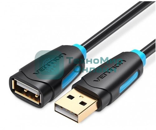 Кабель-удлинитель Vention USB 2.0 AM/AF - 5м Черный