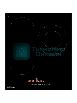 Варочная панель Monsher MHE 45, Hi-Light, 45 см, 9 уровней мощности, Stop and Go, автоматическое отключение, таймер, индикатор остаточного тепла, сенсорное/слайдерное управление, черный