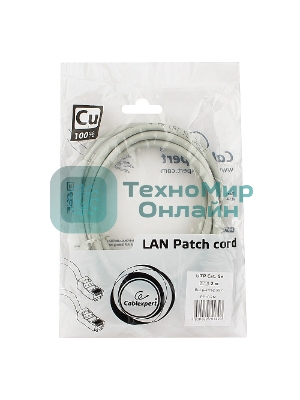 Патч-корд медный UTP CablexpertPP10-2M кат.5e, 2м, литой, многожильный, серый