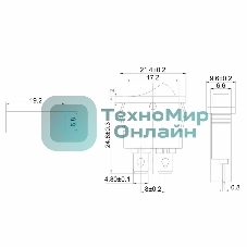 Выключатель клавишный Rexant 250V 6А (2с) ON-OFF красный Mini