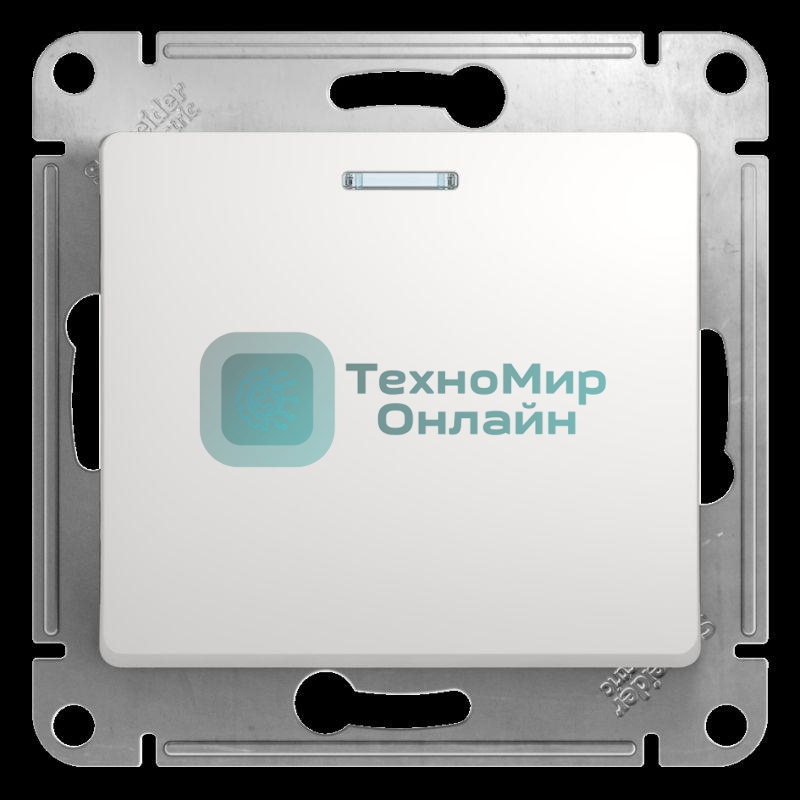 Механизм переключателя 1-кл. СП Glossa сх. 6а 10AX с подсветкой бел. SchE GSL000163