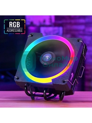 Кулер для процессора AeroCool/Formula Cylon 3H черный, 120 мм, алюминий, 1800 об/мин, 24.3 дБ, 4 pin, 125 Вт, 98 мм