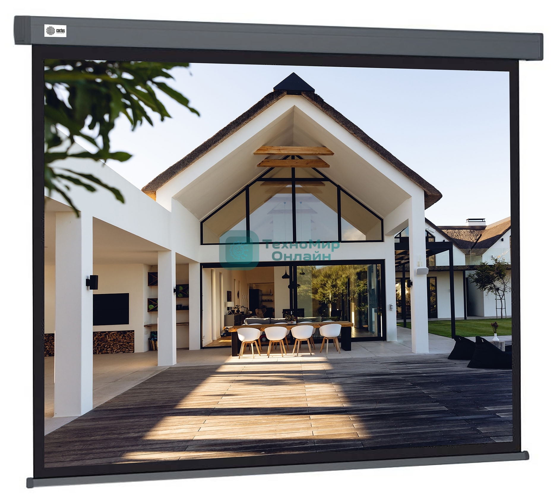Экран Cactus 206x274см Wallscreen CS-PSW-206X274-SG 4:3 настенно-потолочный рулонный серый
