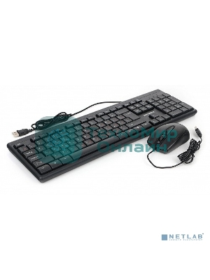 Комплект клавиатура + мышь пров. Гарнизон GKS-126, черный, 104 кл, 3кн, 1000 DPI, кабель 1.5м