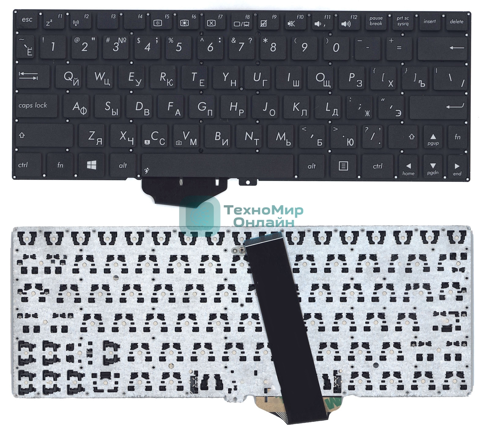 Клавиатура для ноутбука Asus Vivobook X102 черная без рамки