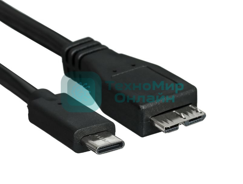 Кабель GoPower Type-C (m)-microUSB-B (m) 0.5м ПВХ черный Premium Zip-Lock c подвесом (1/200)