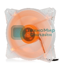 Вентилятор для корпуса Crown CMCF-12025S-1213 прозрачный/оранжевый, 120 мм, 1650 об/мин, 28 дБ, 3 pin