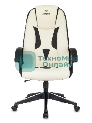 Кресло Бюрократ Zombie 8 белый/черный, экокожа, 120 кг, механизм качания