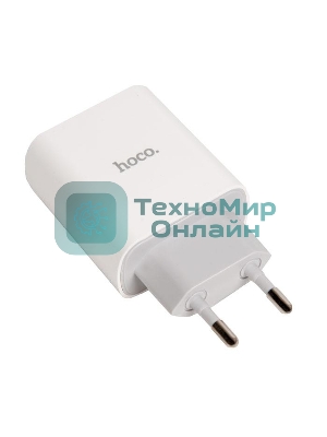 Сетевое зарядное устройство HOCO C80A Rapido 1xUSB + 1xUSB-C, 3.1A, 20W, белый