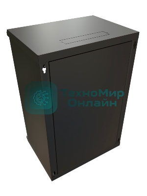 Шкаф коммутационный WRline (WR-TW-2245-SR-RAL9004) настенный 22U 600x450 мм пер. дв. металл 2 бок. пан. 60 кг черный 370 мм 1086 мм IP20 сталь