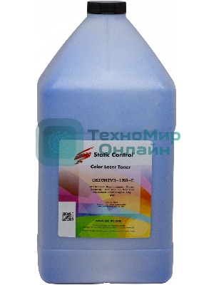 Тонер Static Control OKIUNIV3-1KG-C голубой флакон 1000гр. для принтера Oki C3300N/5500