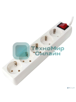 Удлинитель Гарнизон ELB-G5-W-7 5р 16А 7 м с выключателем и заземлением, белый